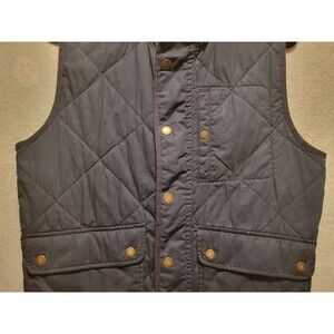 Women Vest Jacket Medium Navy Full Zip Diamond Quilted Barn Hunt Fish Farm